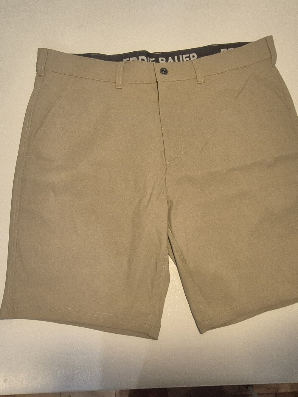 3/$45 See Note, Eddie Bauer Tan Flat-Front Men's Shorts